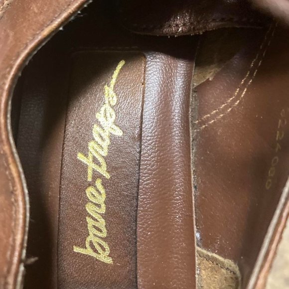 dark brown lace up oxfords brogues preppy wingtip shoes size 7 - Picture 4 of 4